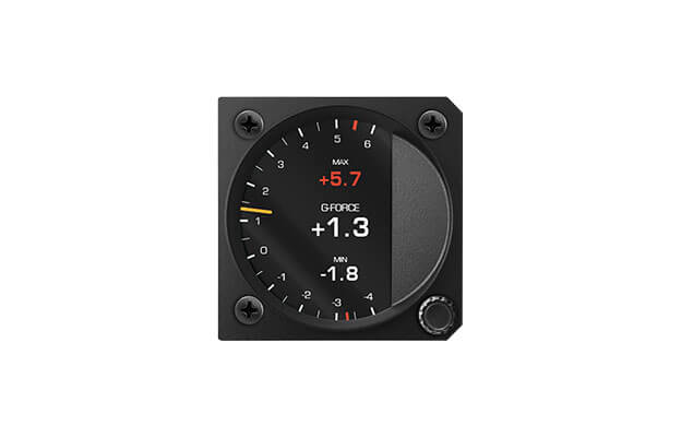 57 mm iris series digital G meter instrument for ultralight aircraft with G force, Max G and Min G load
