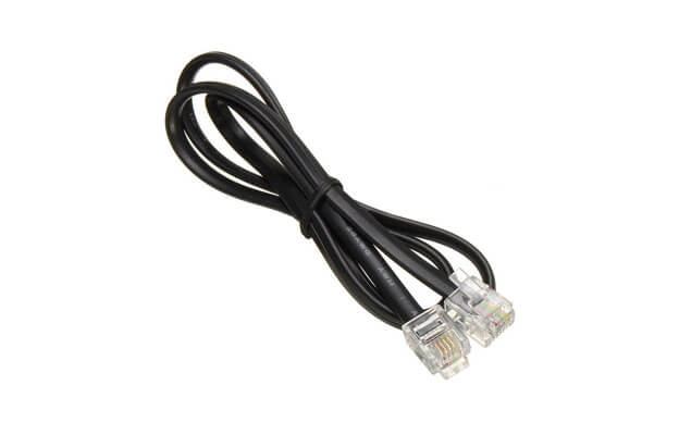 Black flarm display cable with RJ11 connectors