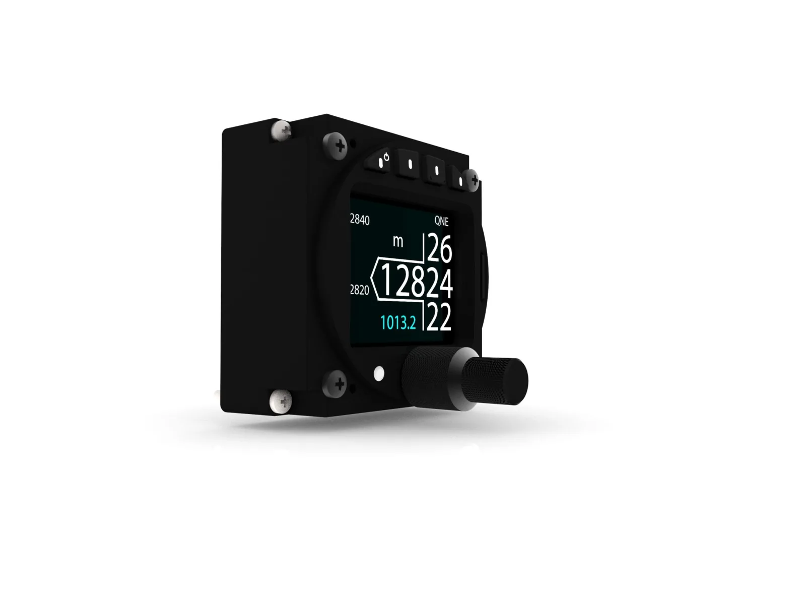 AIR Control Display with altimeter functions, front three-quarter, showing altitude on the colour screen