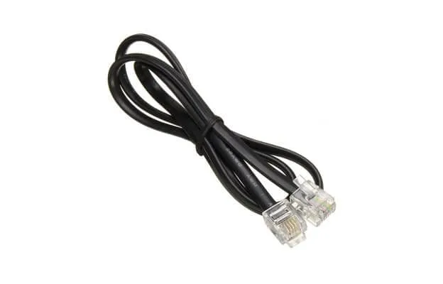 FLARM one-to-one display cable, 40 cm, coiled with a modular plug at each end