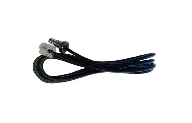 iris OAT sensor: temperature probe on a sleeved lead with a modular connector