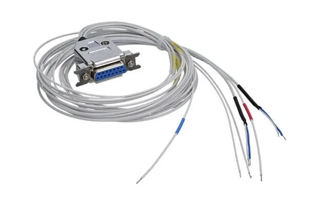 KBS1 cable set: white loom with a 9-way D-Sub connector and open flying leads