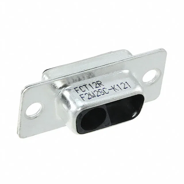 Two-position D-Sub combo receptacle shell with its metal mounting flange