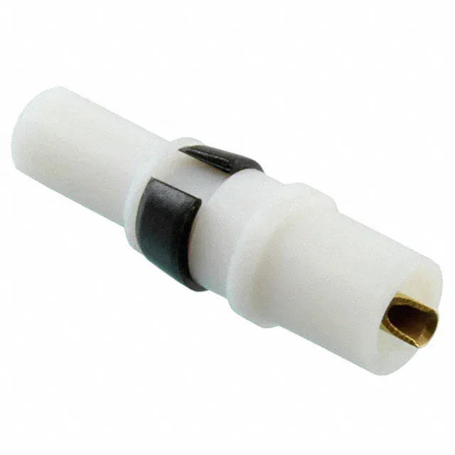 D-Sub solder-cup male pin in a white insulator, shown close up