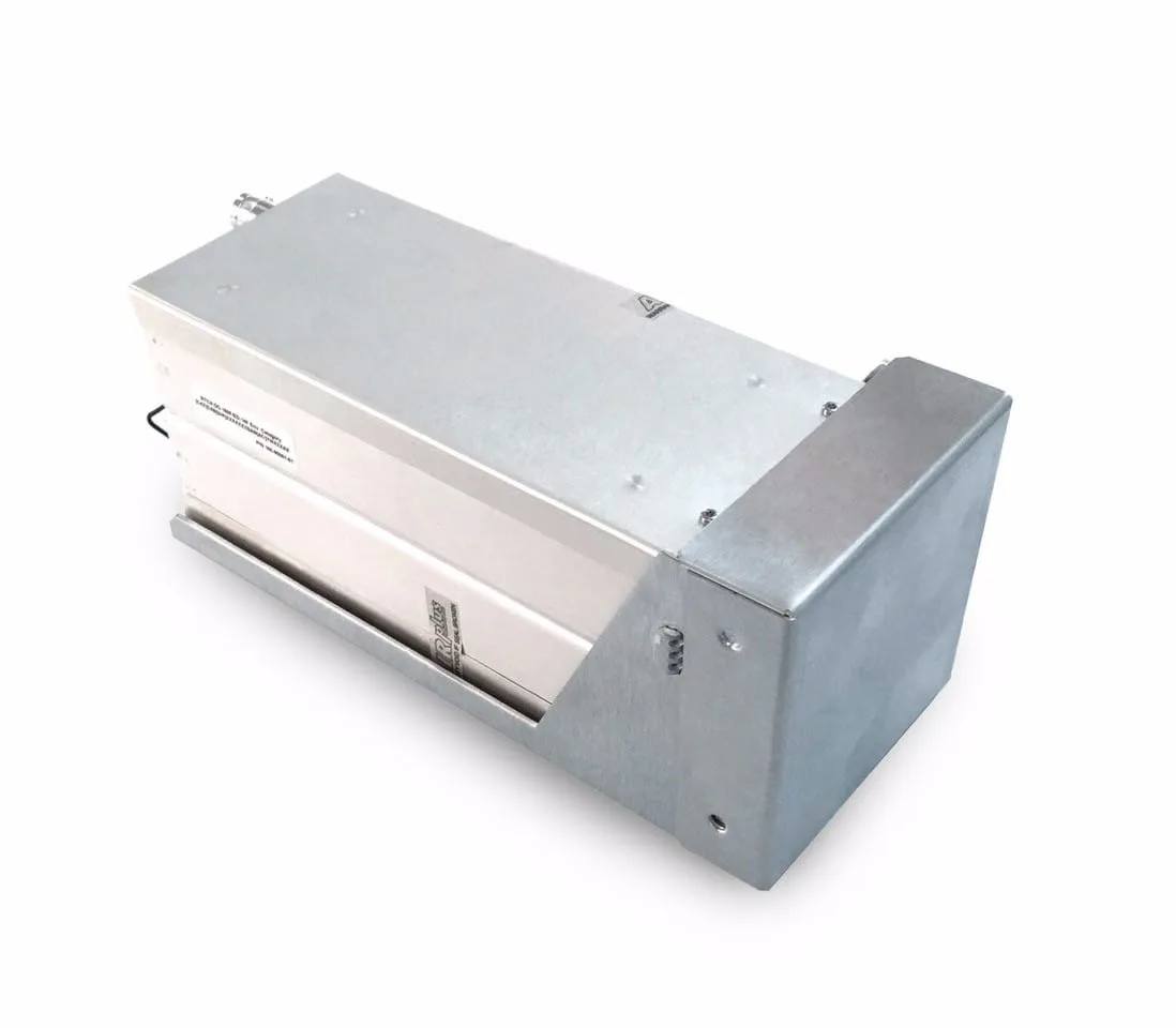 Mounting cradle for remote installation of 57 mm devices, aluminium tray seen at an angle