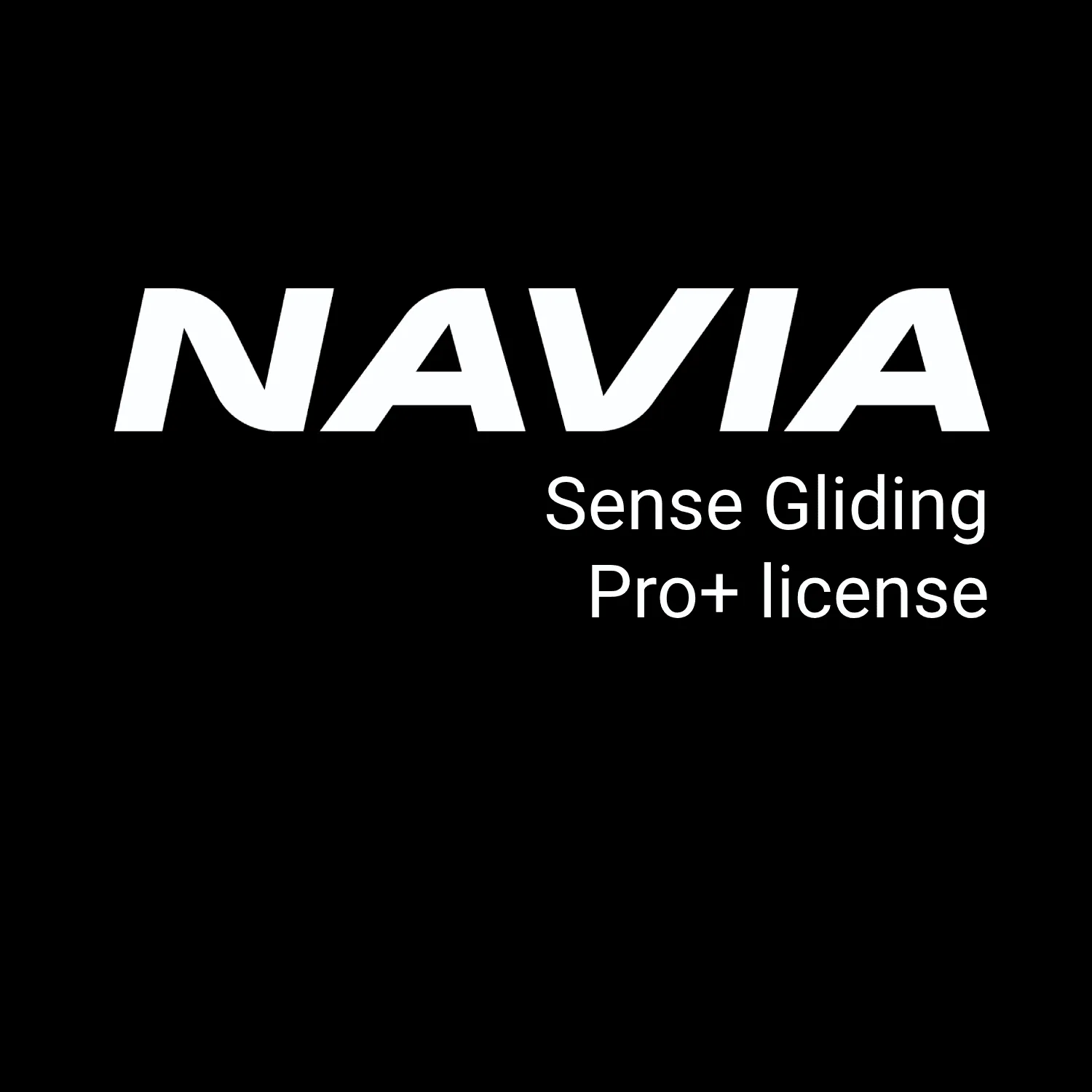 Navia Sense Gliding Pro+ licence artwork on a black background