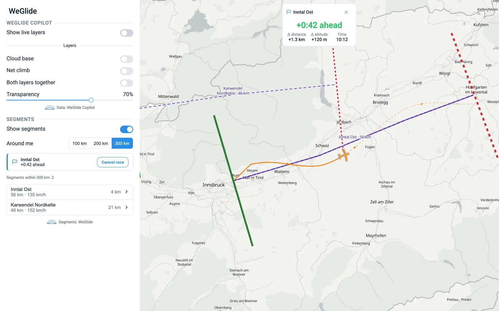 WeGlide comes to Navia: live Copilot layers and segment racing